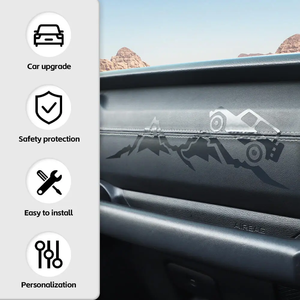 For 2018+ Jeep Wrangler JL & Gladiator JT Dashboard Co-pilot Decal Sticker Cover Trim Black - Image 5