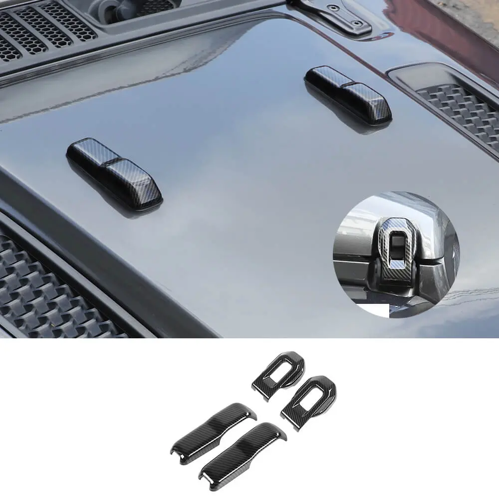 For 2018+ Jeep Wrangler JL & Gladiator JT Hood Hinge Latch Lock Catch Cover Trim 4PCS