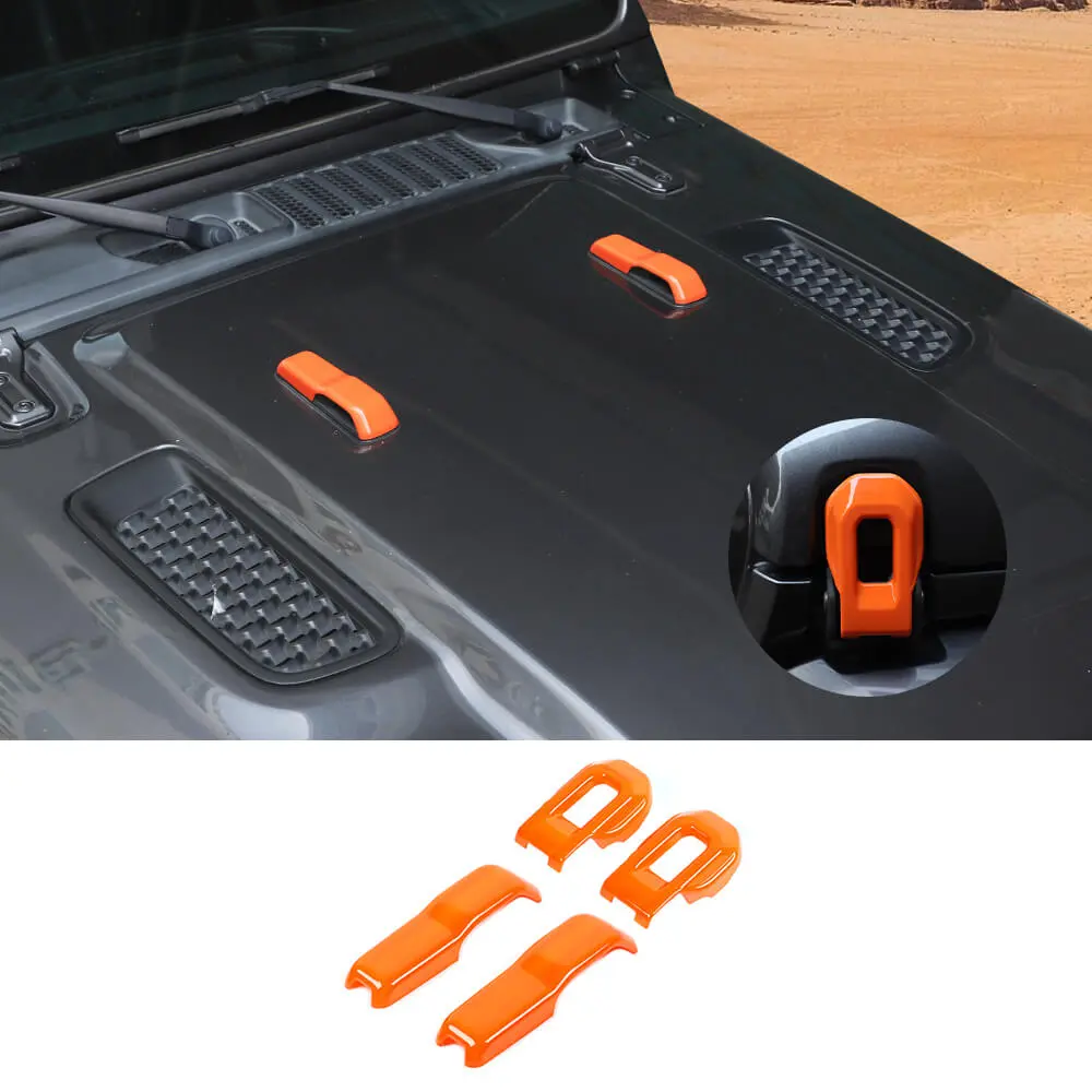 For 2018+ Jeep Wrangler JL & Gladiator JT Hood Hinge Latch Lock Catch Cover Trim 4PCS - Image 10