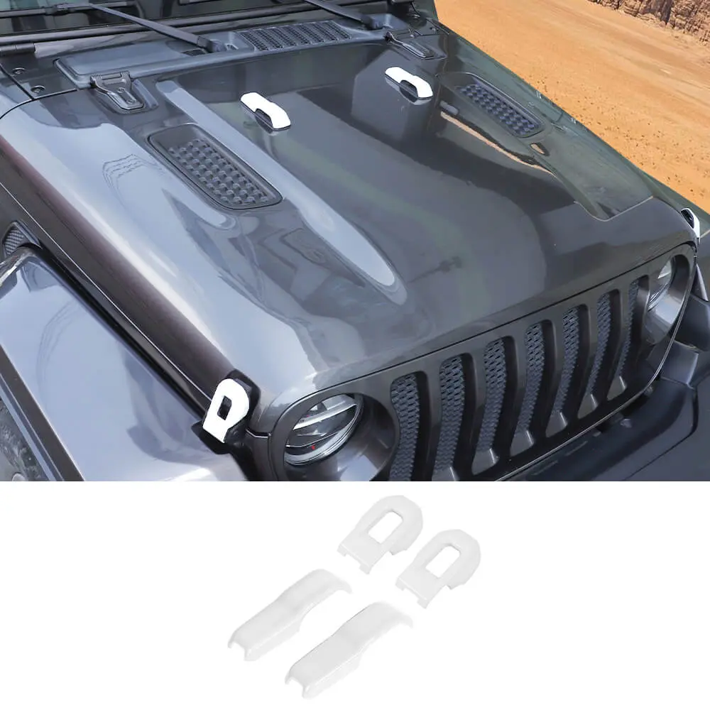 For 2018+ Jeep Wrangler JL & Gladiator JT Hood Hinge Latch Lock Catch Cover Trim 4PCS - Image 11