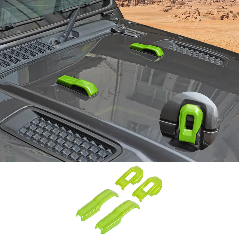 For 2018+ Jeep Wrangler JL & Gladiator JT Hood Hinge Latch Lock Catch Cover Trim 4PCS - Image 12