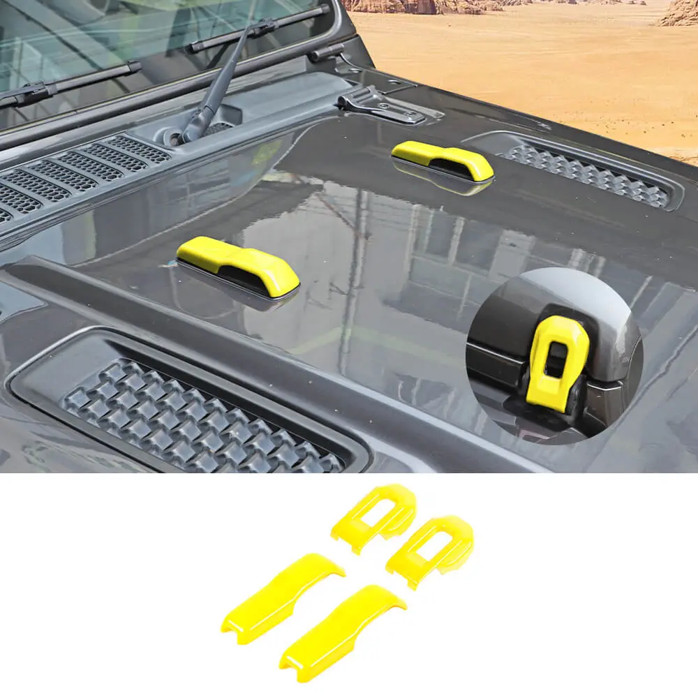 For 2018+ Jeep Wrangler JL & Gladiator JT Hood Hinge Latch Lock Catch Cover Trim 4PCS - Image 13