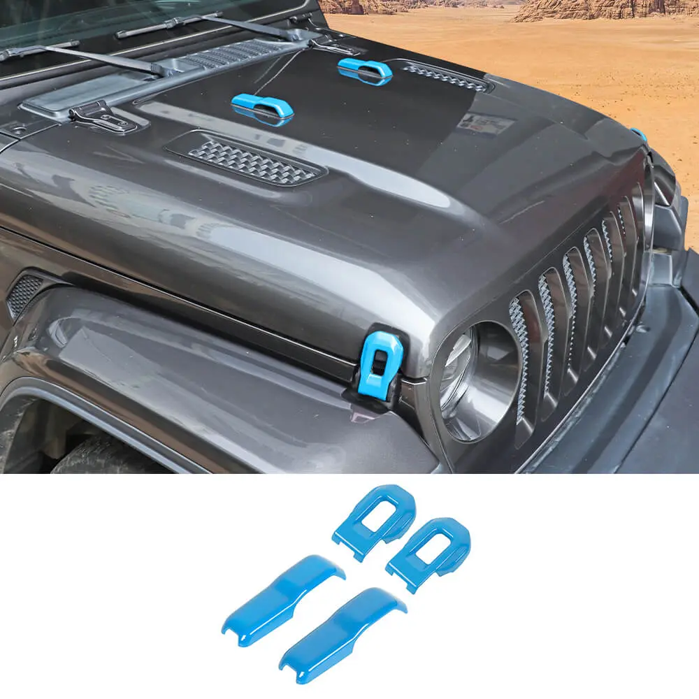 For 2018+ Jeep Wrangler JL & Gladiator JT Hood Hinge Latch Lock Catch Cover Trim 4PCS - Image 17