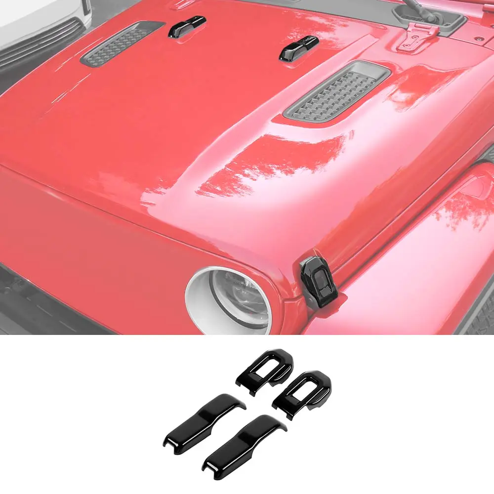 For 2018+ Jeep Wrangler JL & Gladiator JT Hood Hinge Latch Lock Catch Cover Trim 4PCS - Image 19