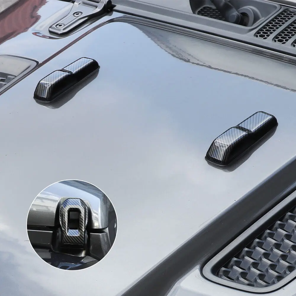 For 2018+ Jeep Wrangler JL & Gladiator JT Hood Hinge Latch Lock Catch Cover Trim 4PCS - Image 2