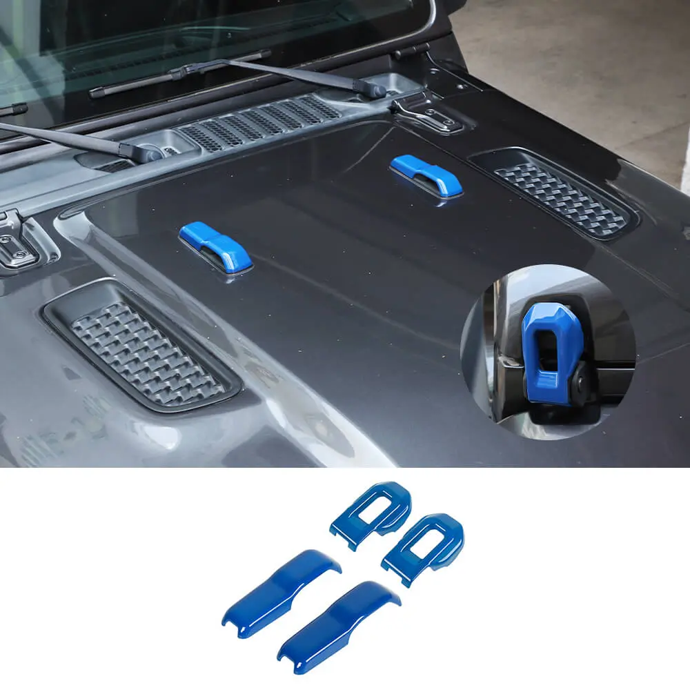 For 2018+ Jeep Wrangler JL & Gladiator JT Hood Hinge Latch Lock Catch Cover Trim 4PCS - Image 9