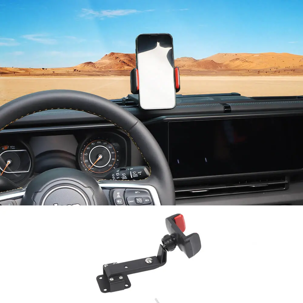 For 2024+ Jeep Wrangler JL & Gladiator JT Car Center Console Cell Phone Holder Stand