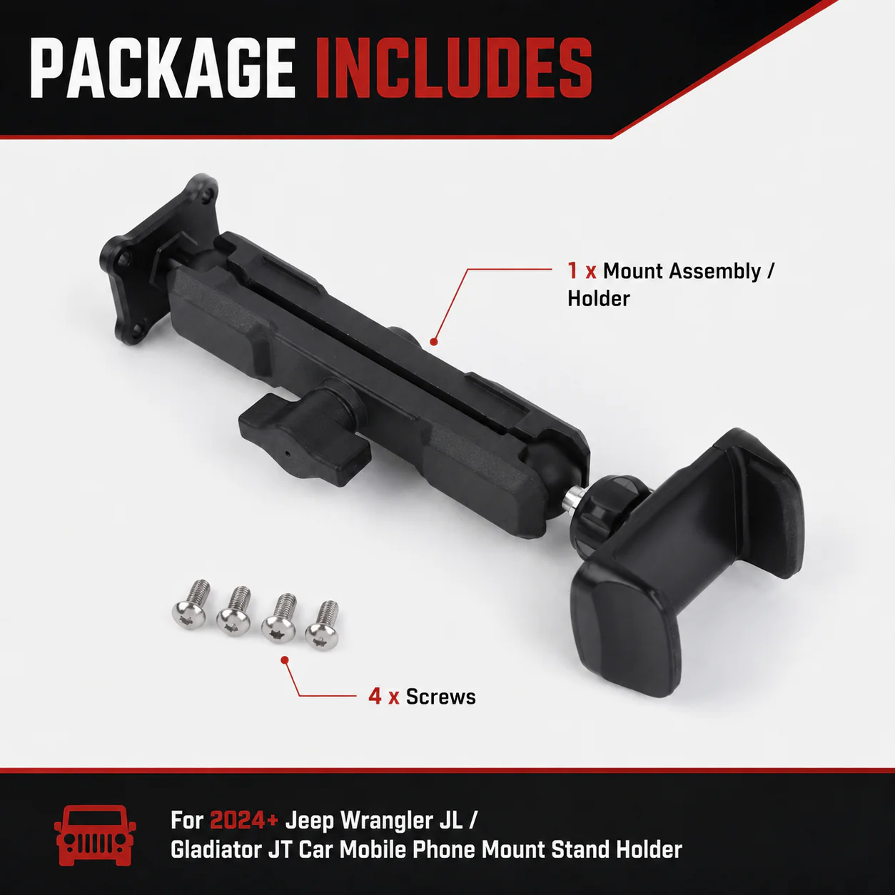 For 2024+ Jeep Wrangler JL/Gladiator JT Car Mobile Phone Mount Stand Holder - Image 8