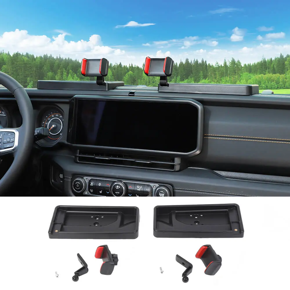 For 2024+ Jeep Wrangler JL/Gladiator JT Dash Tray With Phone Holder Storage Box (2 Set)