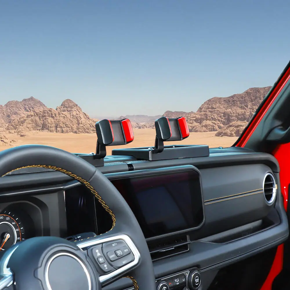 For 2024+ Jeep Wrangler JL/Gladiator JT Dash Tray With Phone Holder Storage Box (2 Set) - Image 3