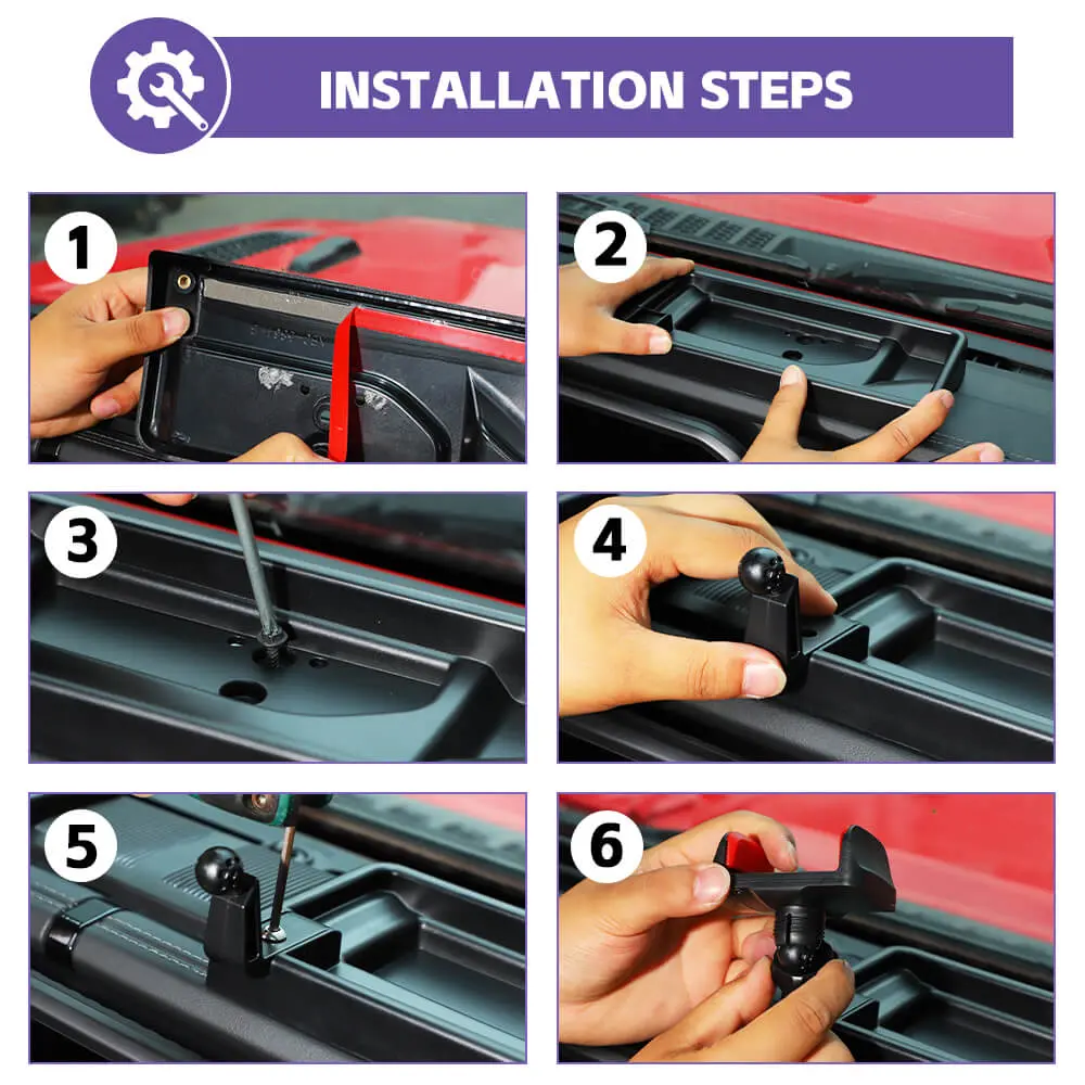 For 2024+ Jeep Wrangler JL/Gladiator JT Dash Tray With Phone Holder Storage Box (2 Set) - Image 5