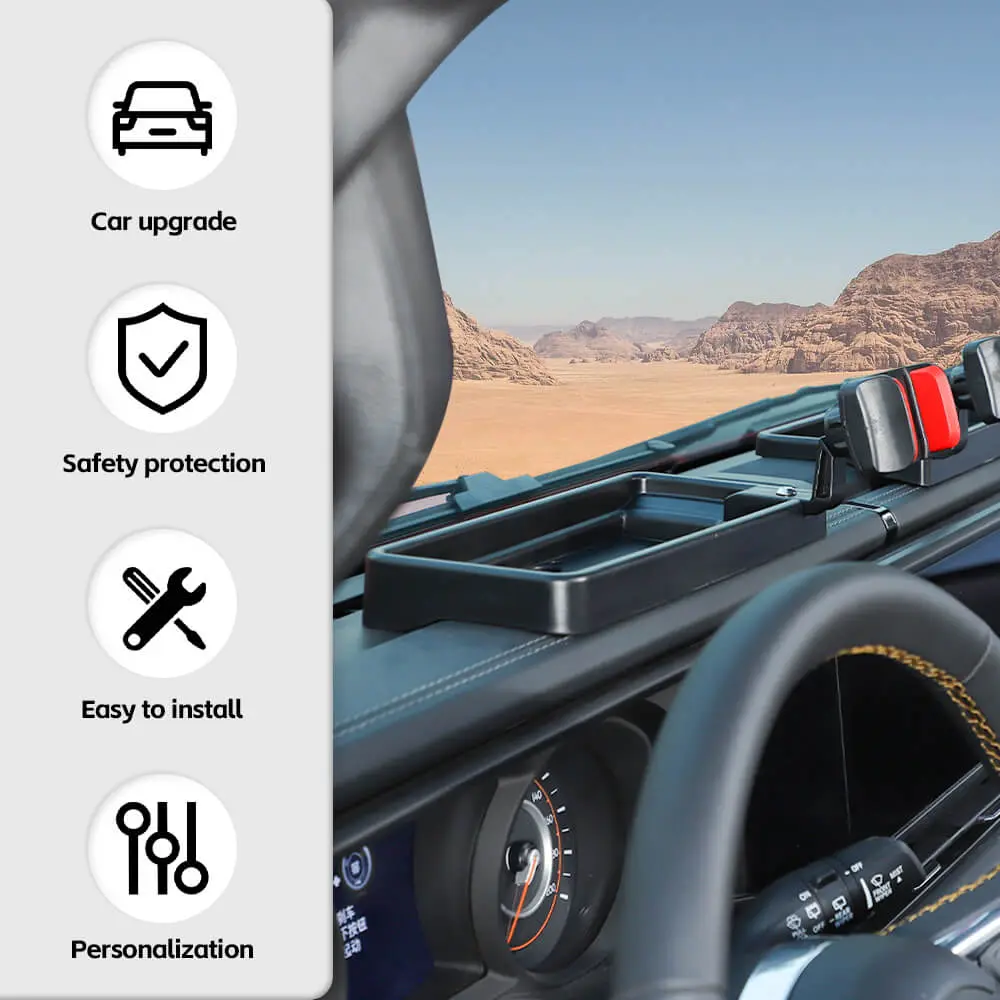 For 2024+ Jeep Wrangler JL/Gladiator JT Dash Tray With Phone Holder Storage Box (2 Set) - Image 6