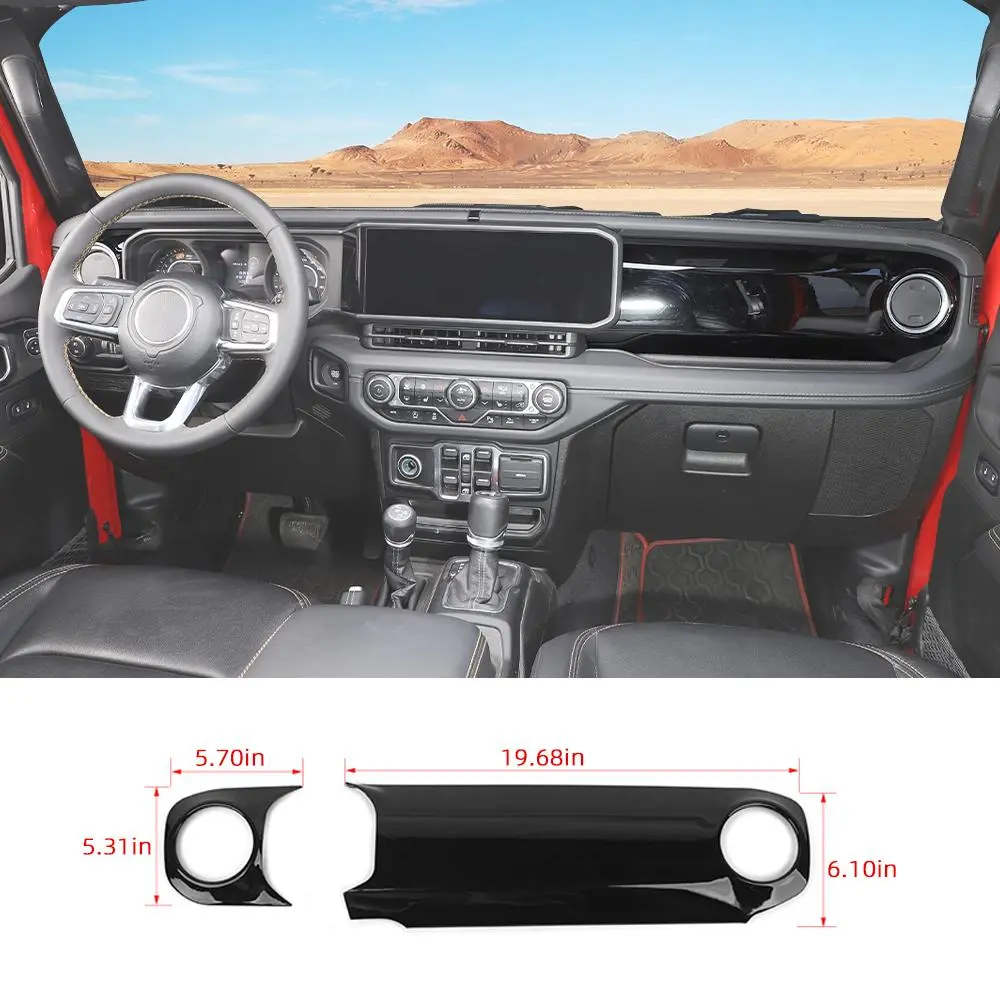 For 2024+ Jeep Wrangler JL JLU & Gladiator JT Co-Pilot Dashboard Panel Trim Cover - Image 21