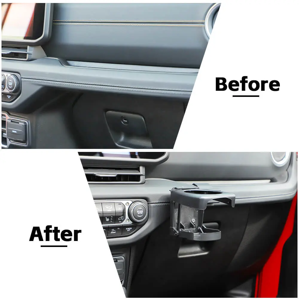 For 2024+ Jeep Wrangler JL & Gladiator JT Drink Cup Holder Stand Bracket Organizer Mount - Image 2