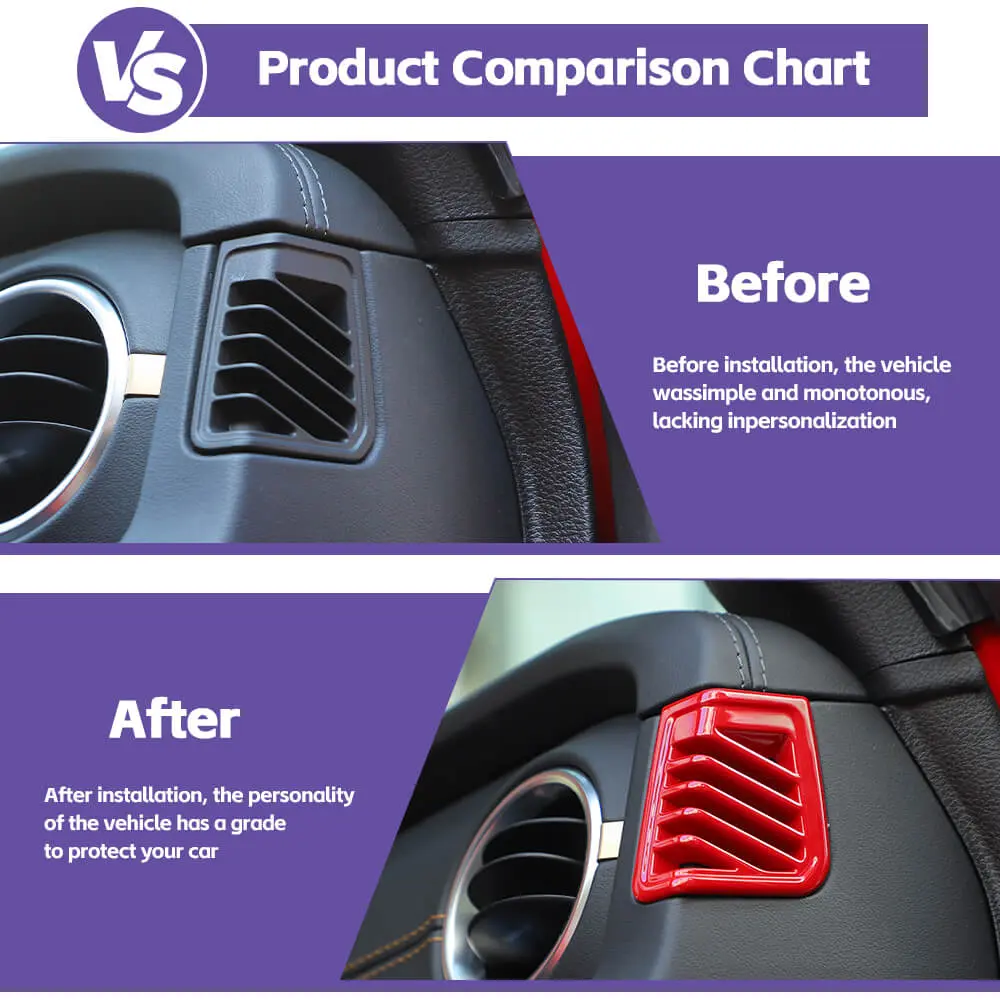 For 2024+ Jeep Wrangler JL & Gladiator JT Dashboard Panel Both Side Air Vent Outlet Cover Trim - Image 2