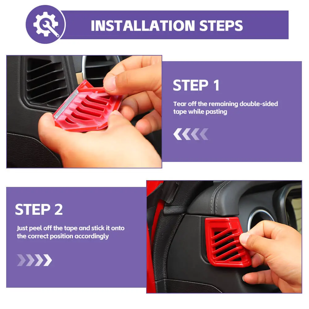For 2024+ Jeep Wrangler JL & Gladiator JT Dashboard Panel Both Side Air Vent Outlet Cover Trim - Image 5