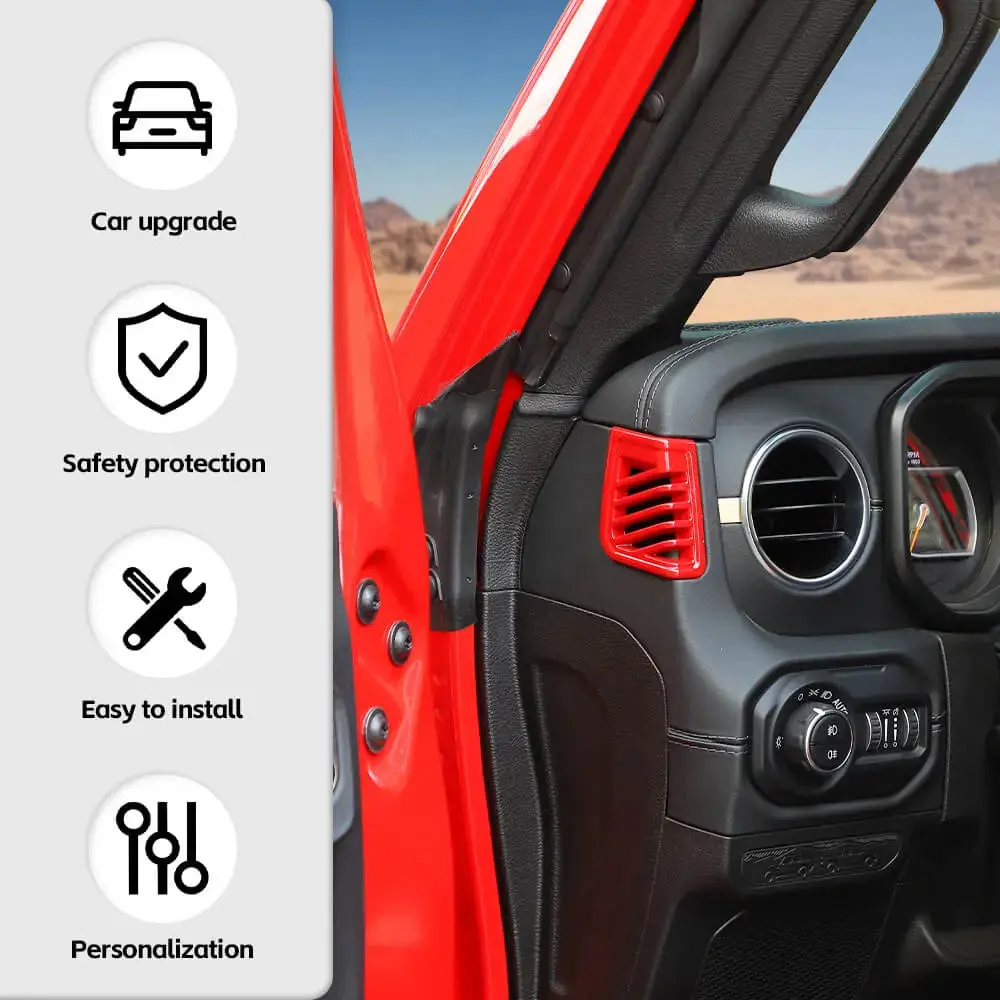 For 2024+ Jeep Wrangler JL & Gladiator JT Dashboard Panel Both Side Air Vent Outlet Cover Trim - Image 6
