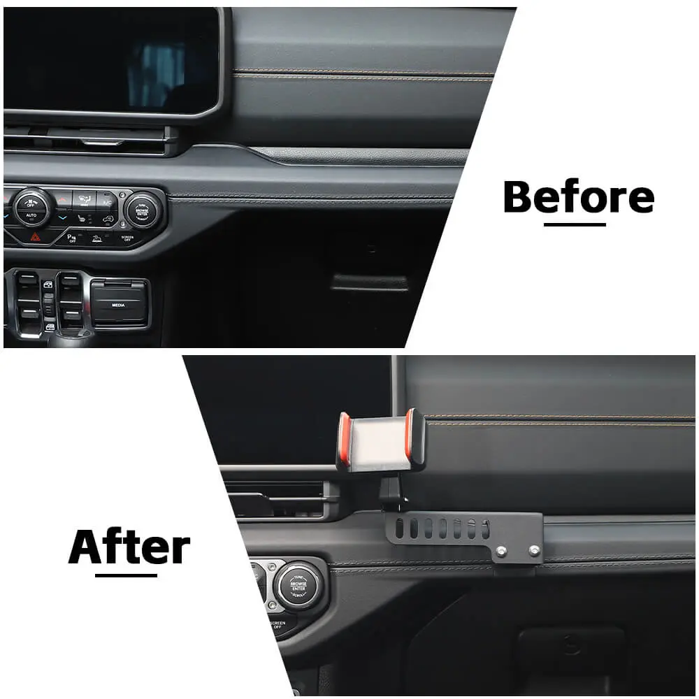 For 2024+ Jeep Wrangler JL & Gladiator JT Iron Co-pilot Handle Cell Phone Holder Stand - Image 2