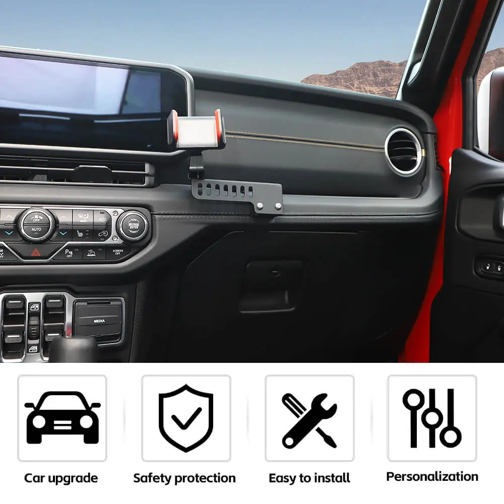 For 2024+ Jeep Wrangler JL & Gladiator JT Iron Co-pilot Handle Cell Phone Holder Stand - Image 7
