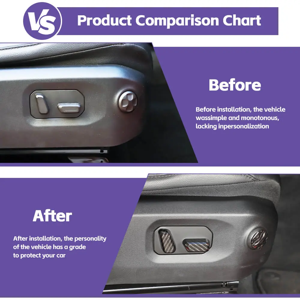 For 2024+ Jeep Wrangler JL & Gladiator JT Power Seat Adjustment Switch Trim Cover - Image 2