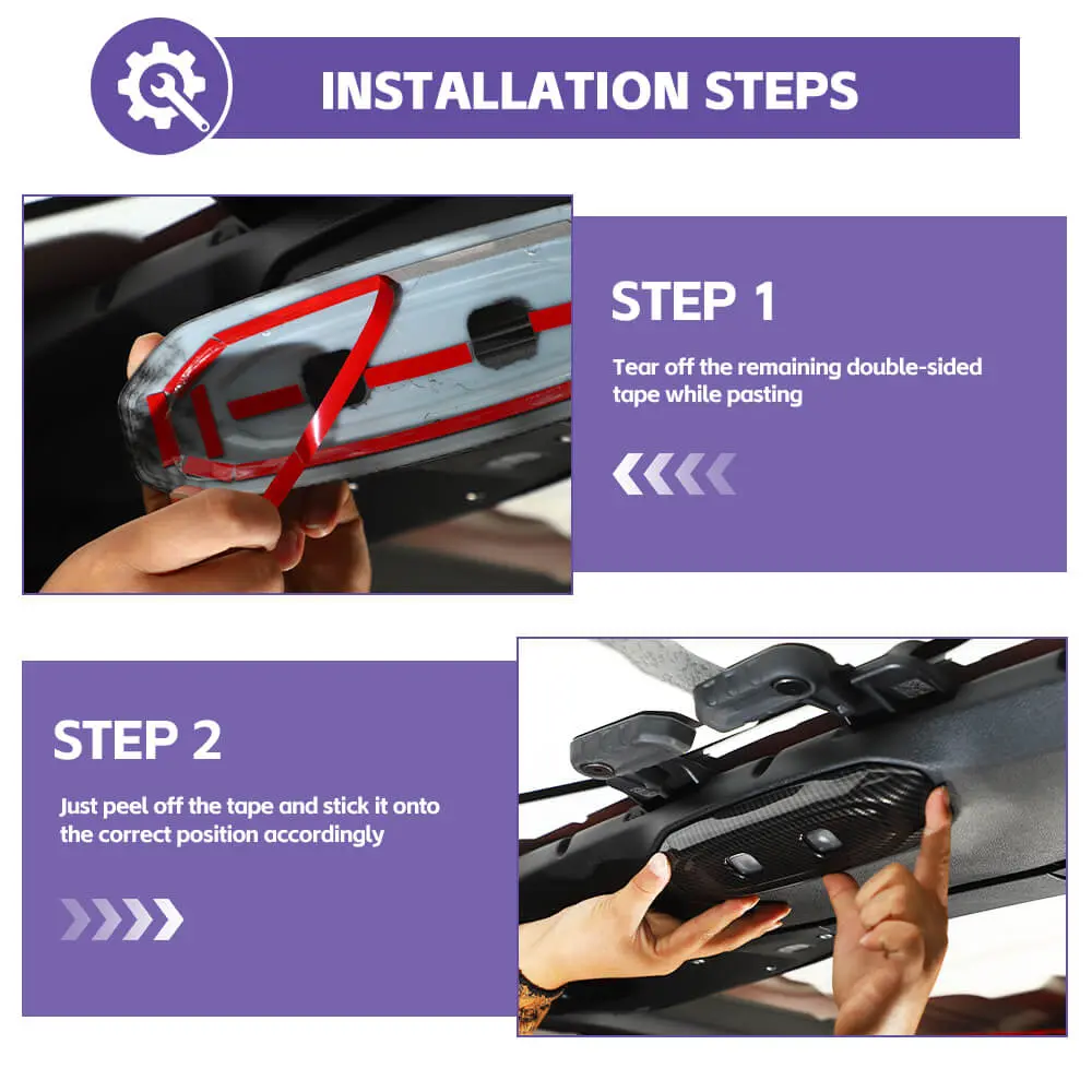 For 2024+ Jeep Wrangler JL & Gladiator JT Roof Middle Reading Light Lamp Panel Trim - Image 6
