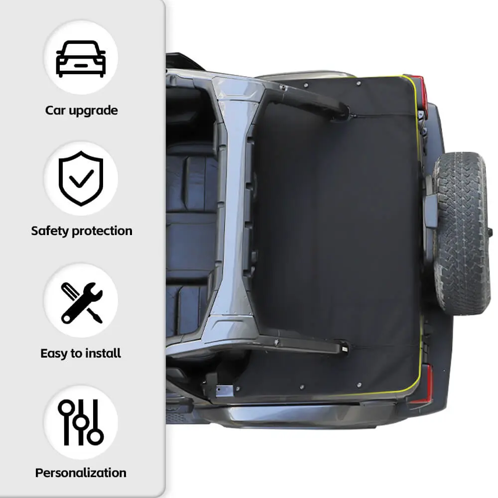 For 2018+ Jeep Wrangler JL JLU 4-door Rear Cargo Cover Privacy Shade Trunk Luggage Cover Waterproof Oxford - Image 7