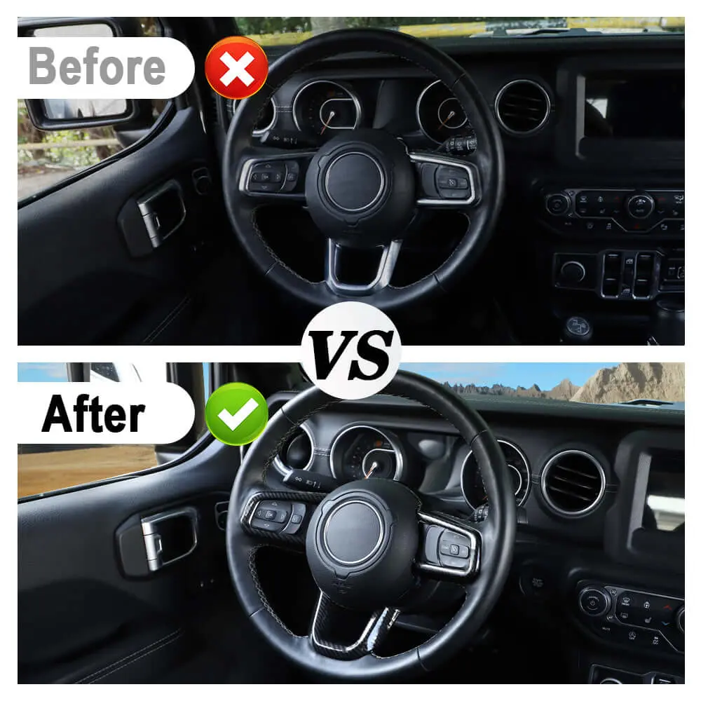 For 2018+ Jeep Wrangler JL JLU & Gladiator JT Steering Wheel Cover Trim - Image 2