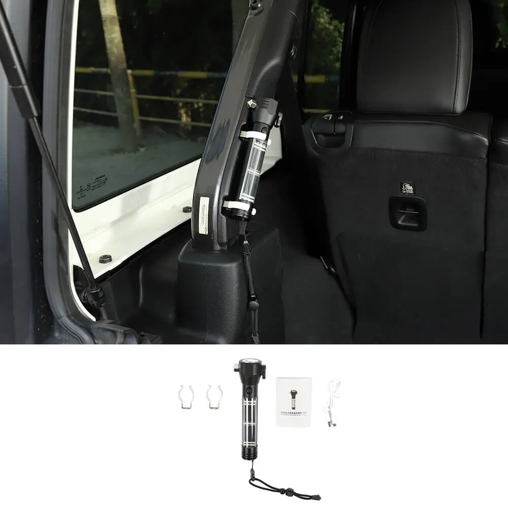 For 2018+ Jeep Wrangler JL JLU Aluminum Alloy LED Multi-functional Flashlight Fit 4-Door