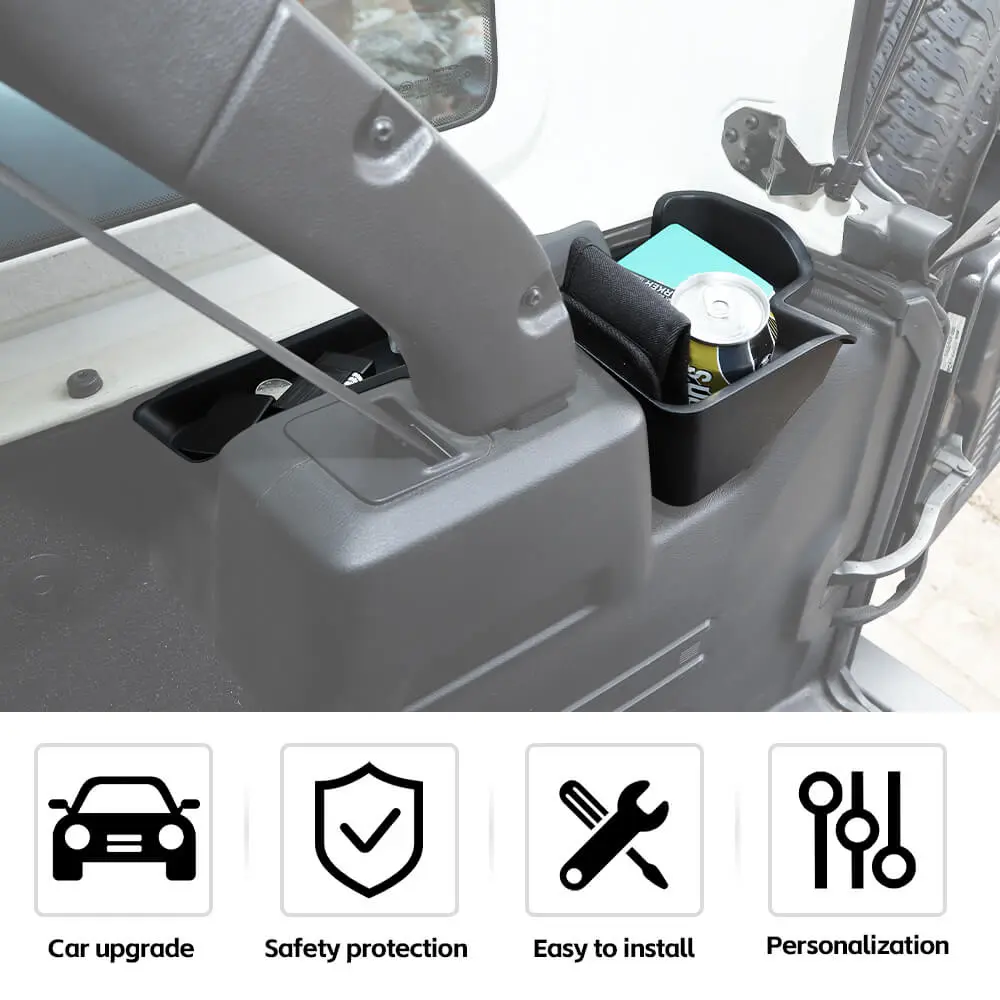 For 2018-2023 Jeep Wrangler JLU Rear Trunk Cargo Side Organizer Storage Box Accessories 4Door - Image 6