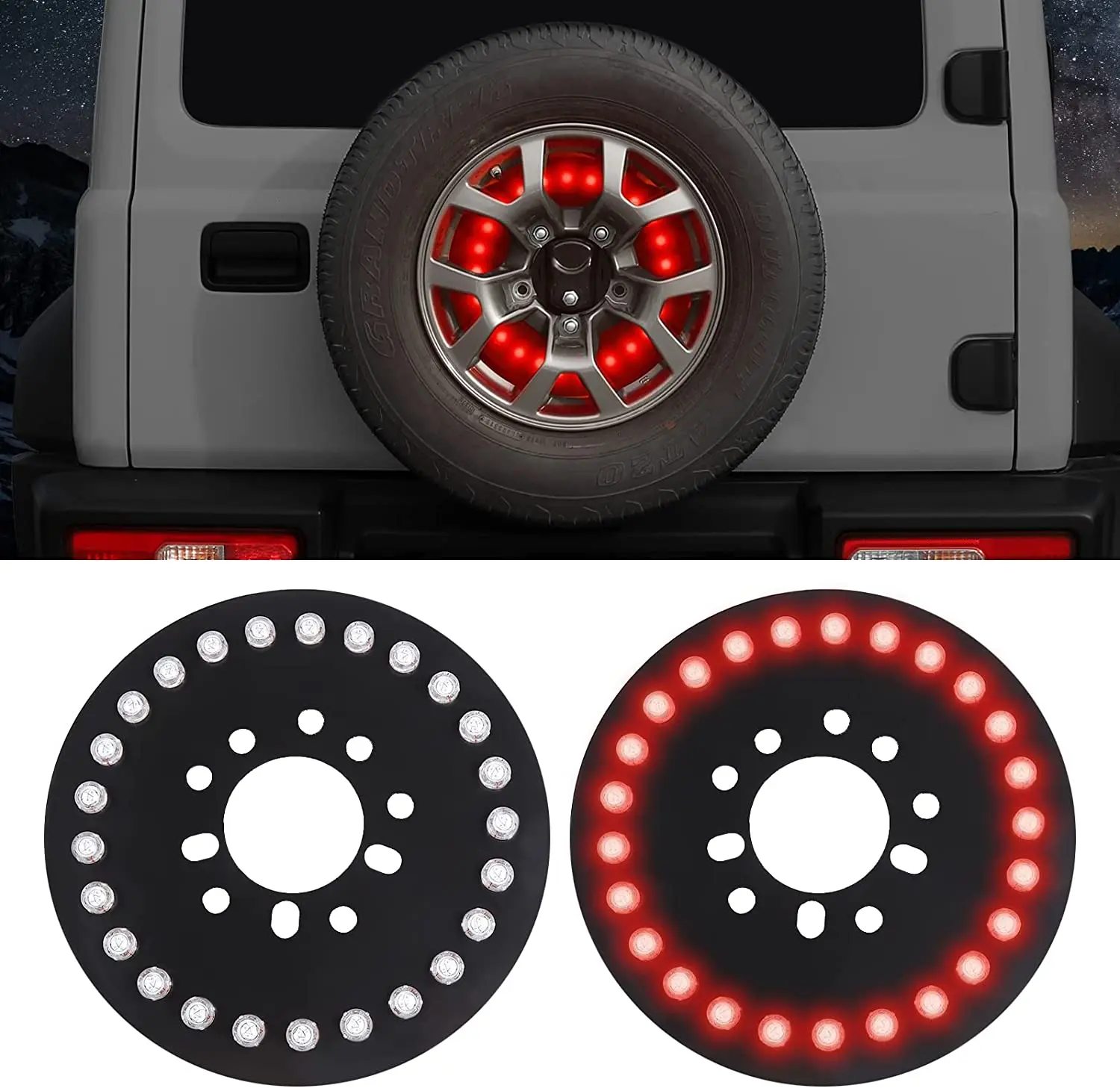 For Jeep Wrangler TJ JK JL Spare Tire Brake Light Rear Tail Light Third Brake Light - Image 2