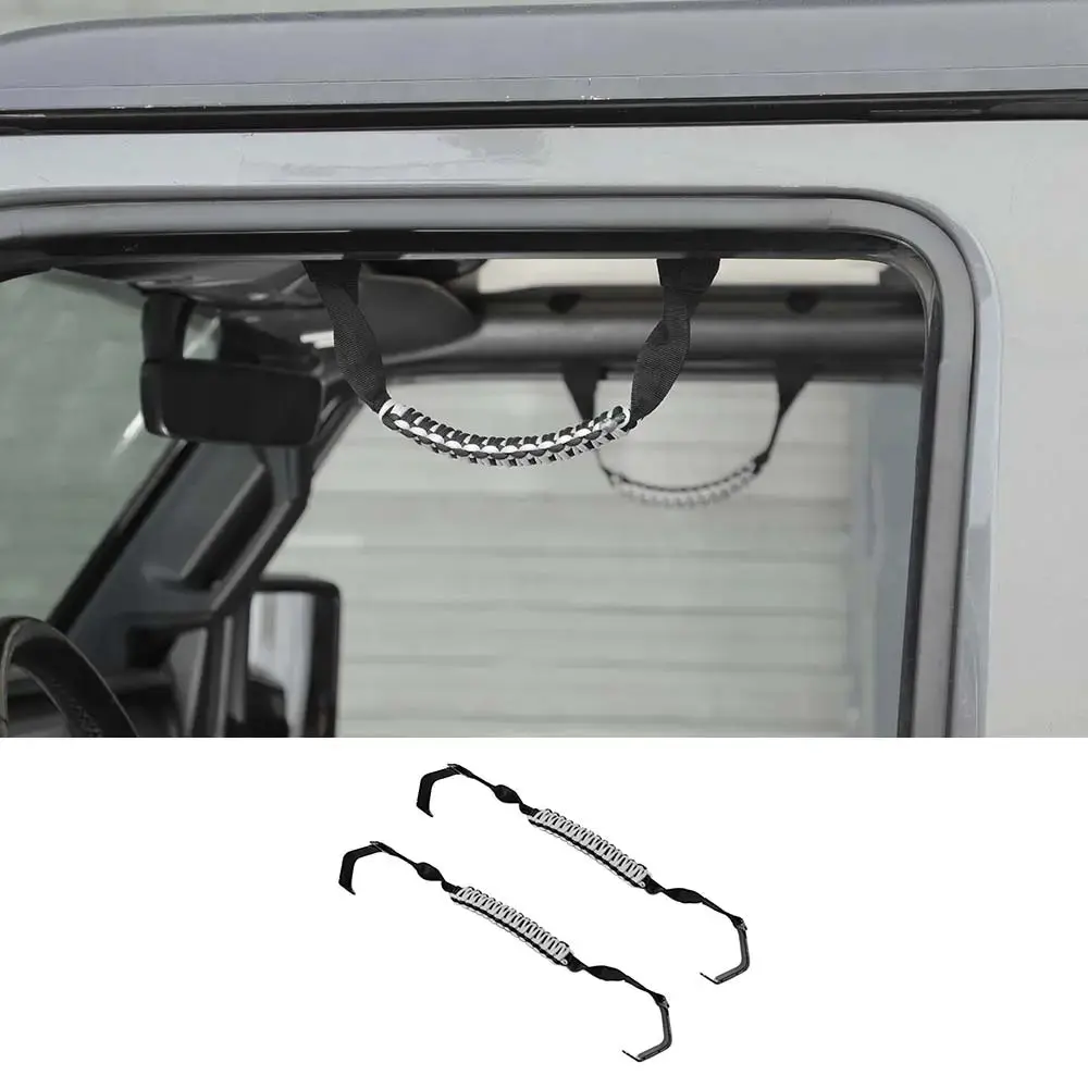 For 2018-2023 Jeep Wrangler JL JLU & Gladiator JT Front Paracord Grab Handles Bars - Image 10