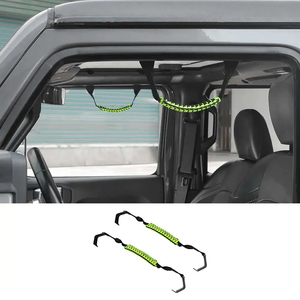 For 2018-2023 Jeep Wrangler JL JLU & Gladiator JT Front Paracord Grab Handles Bars - Image 11