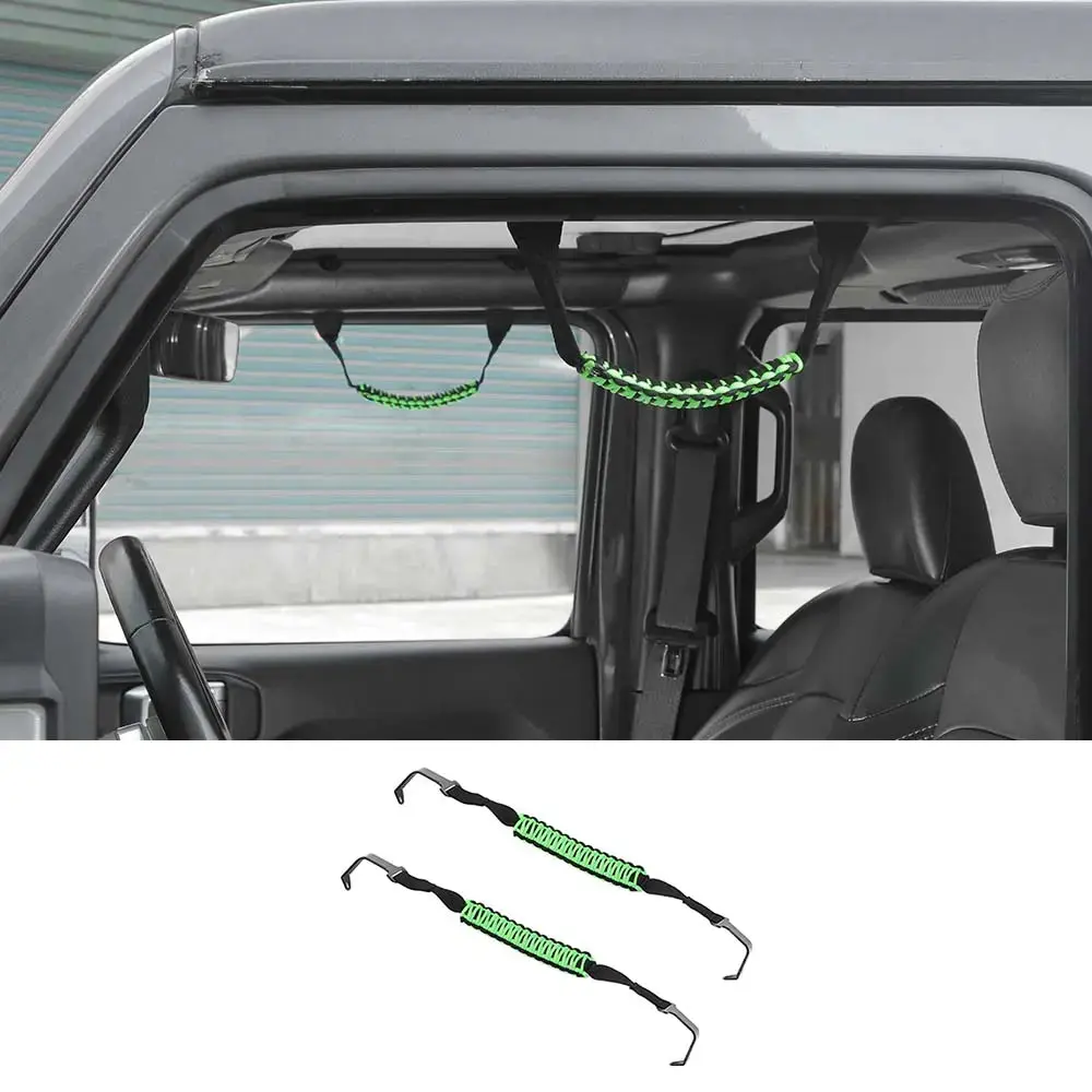 For 2018-2023 Jeep Wrangler JL JLU & Gladiator JT Front Paracord Grab Handles Bars - Image 12