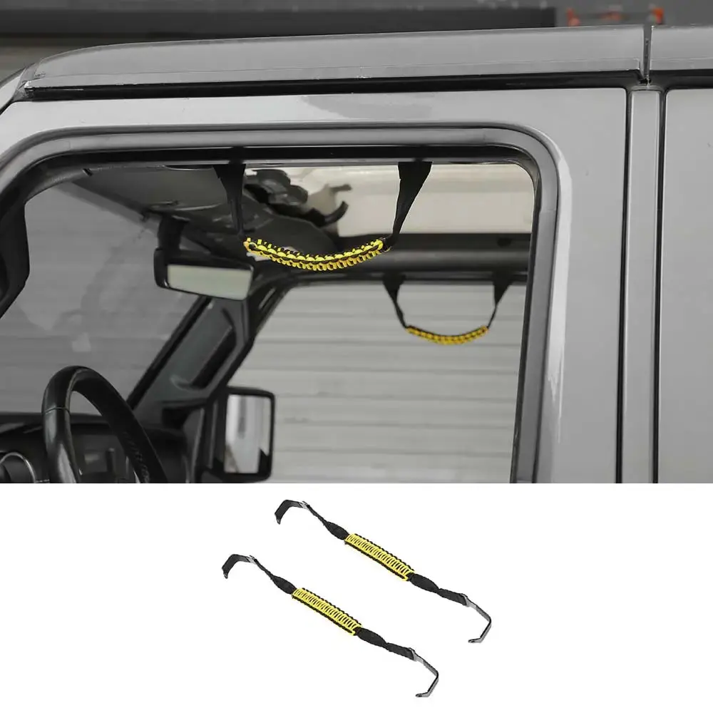 For 2018-2023 Jeep Wrangler JL JLU & Gladiator JT Front Paracord Grab Handles Bars - Image 14