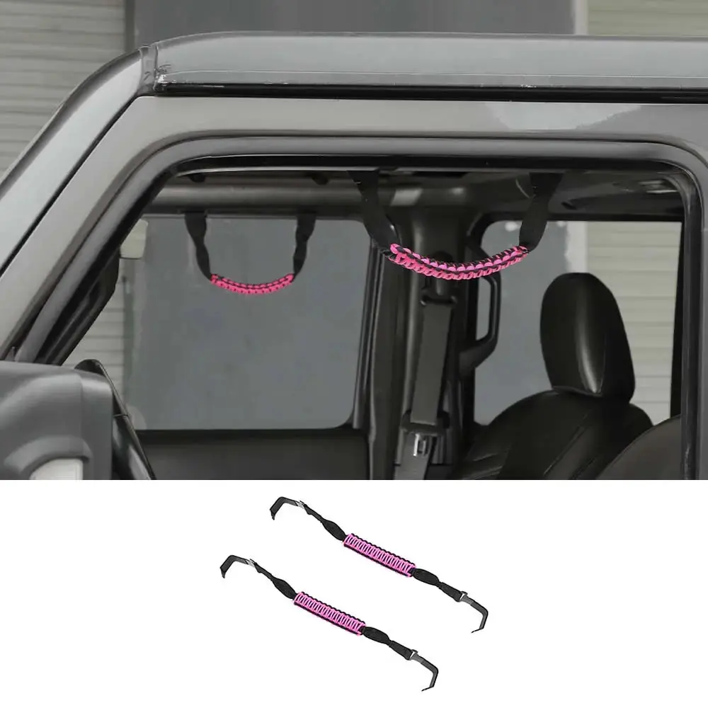 For 2018-2023 Jeep Wrangler JL JLU & Gladiator JT Front Paracord Grab Handles Bars - Image 15