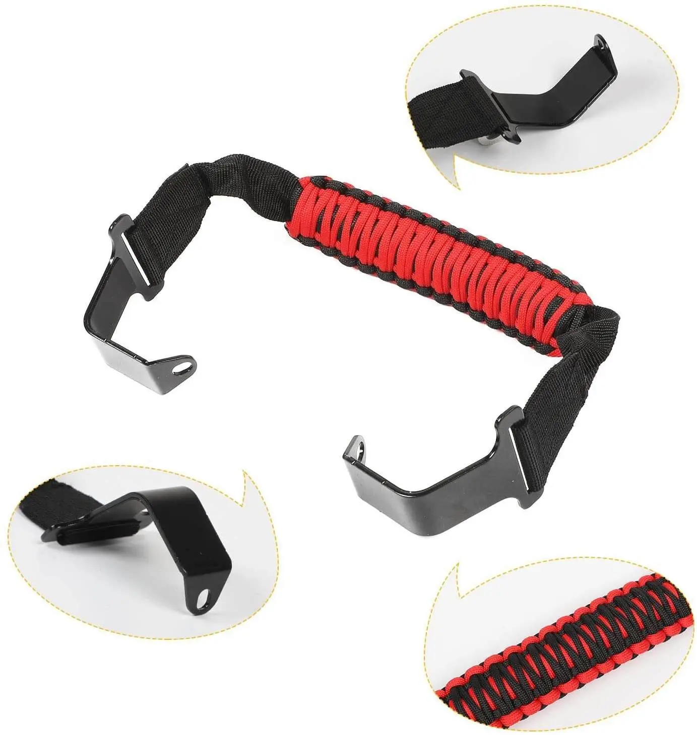 For 2018-2023 Jeep Wrangler JL JLU & Gladiator JT Front Paracord Grab Handles Bars - Image 5