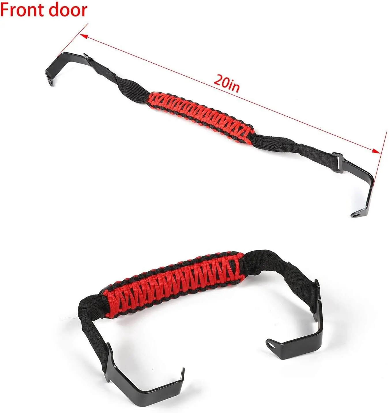 For 2018-2023 Jeep Wrangler JL JLU & Gladiator JT Front Paracord Grab Handles Bars - Image 6