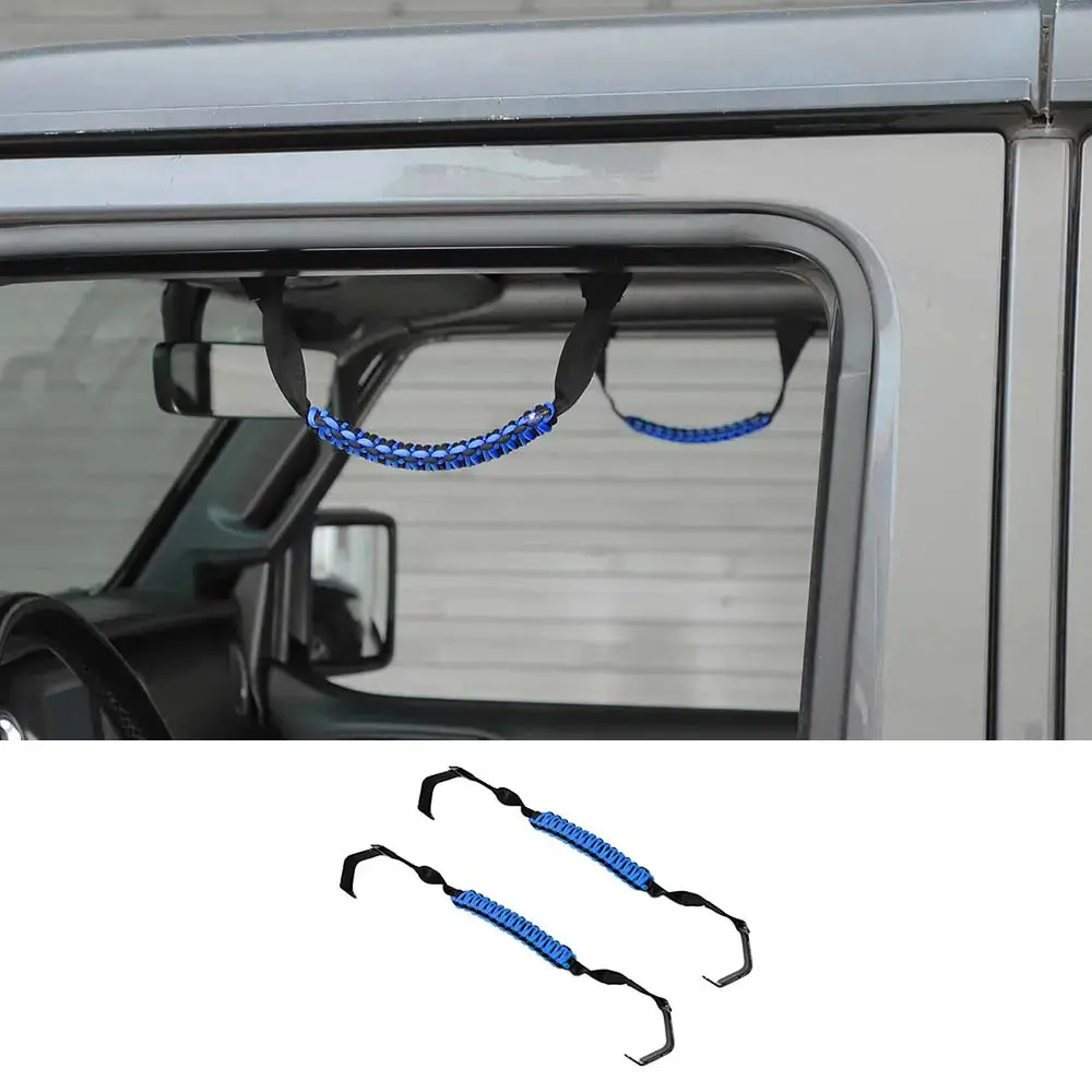 For 2018-2023 Jeep Wrangler JL JLU & Gladiator JT Front Paracord Grab Handles Bars - Image 9