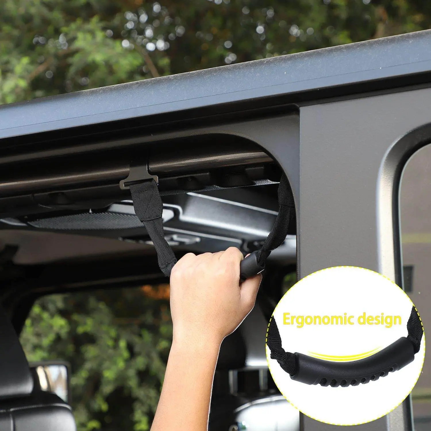 For 2018+ Jeep Wrangler JL JLU Gladiator JT 4PCS Front & Rear Roll Bar Top Grab Handle - Image 4