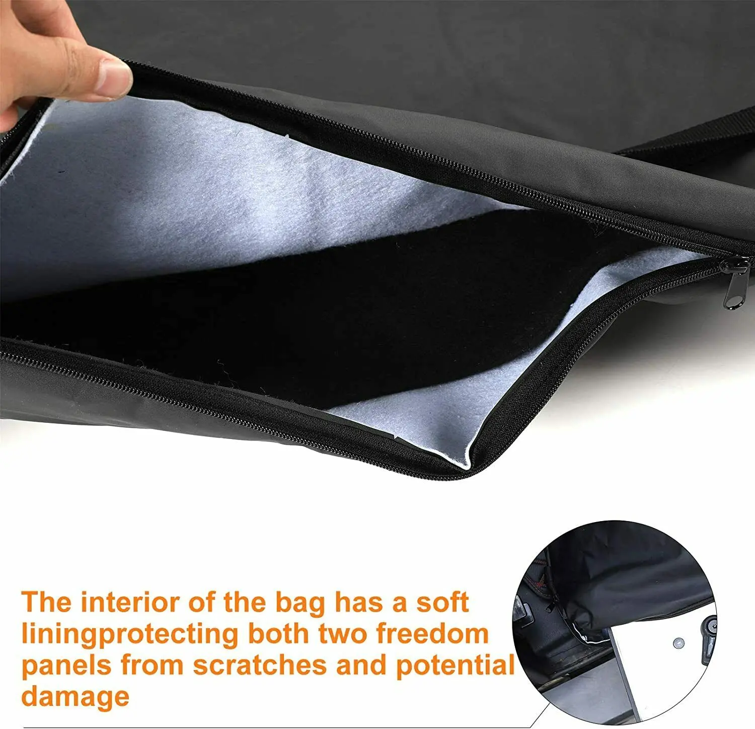 For Jeep Wrangler JK JKU JL JLU,Gladiator JT Freedom Top Panels Storage Bag with Handle - Image 6