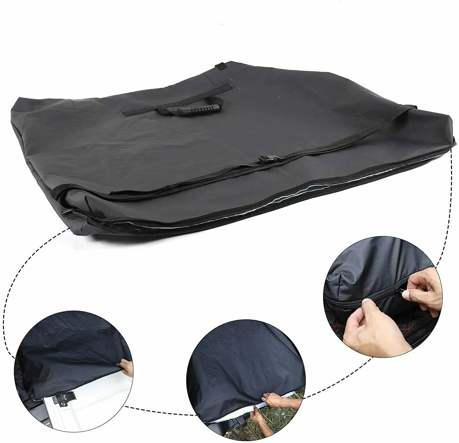 For Jeep Wrangler JK JKU JL JLU,Gladiator JT Freedom Top Panels Storage Bag with Handle - Image 7