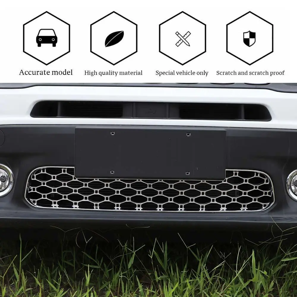 For 2019+ Jeep Renegade Front Bumper Grille Mesh Insect Net Decor Cover Trim Chrome - Image 6