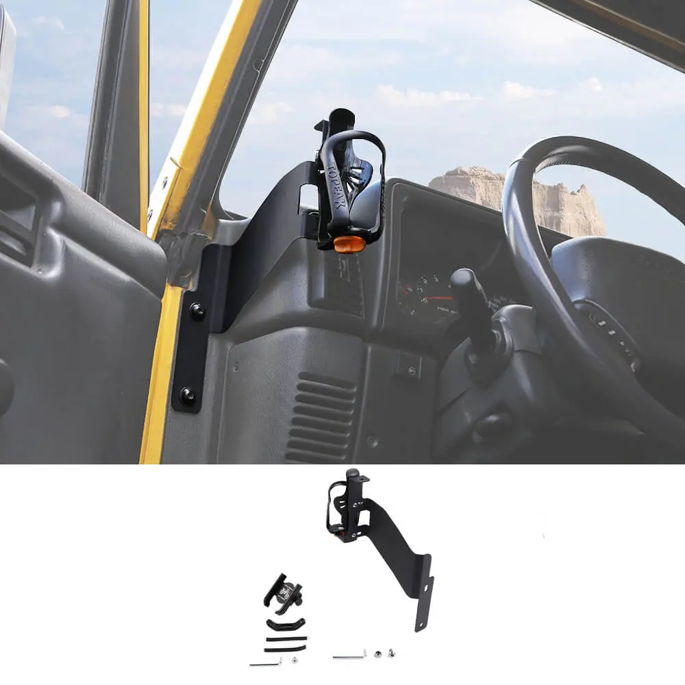 For 1997-2006 Jeep Wrangler TJ Front Door Drink Cup Phone Holder Mount Rack Bracket