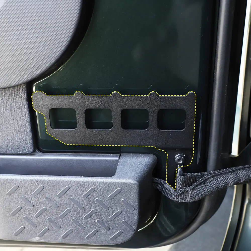 For 2007-2010 Jeep Wrangler JK JKU Front Door Shelf Cargo Rack Luggage Holder Storage Kit - Image 2