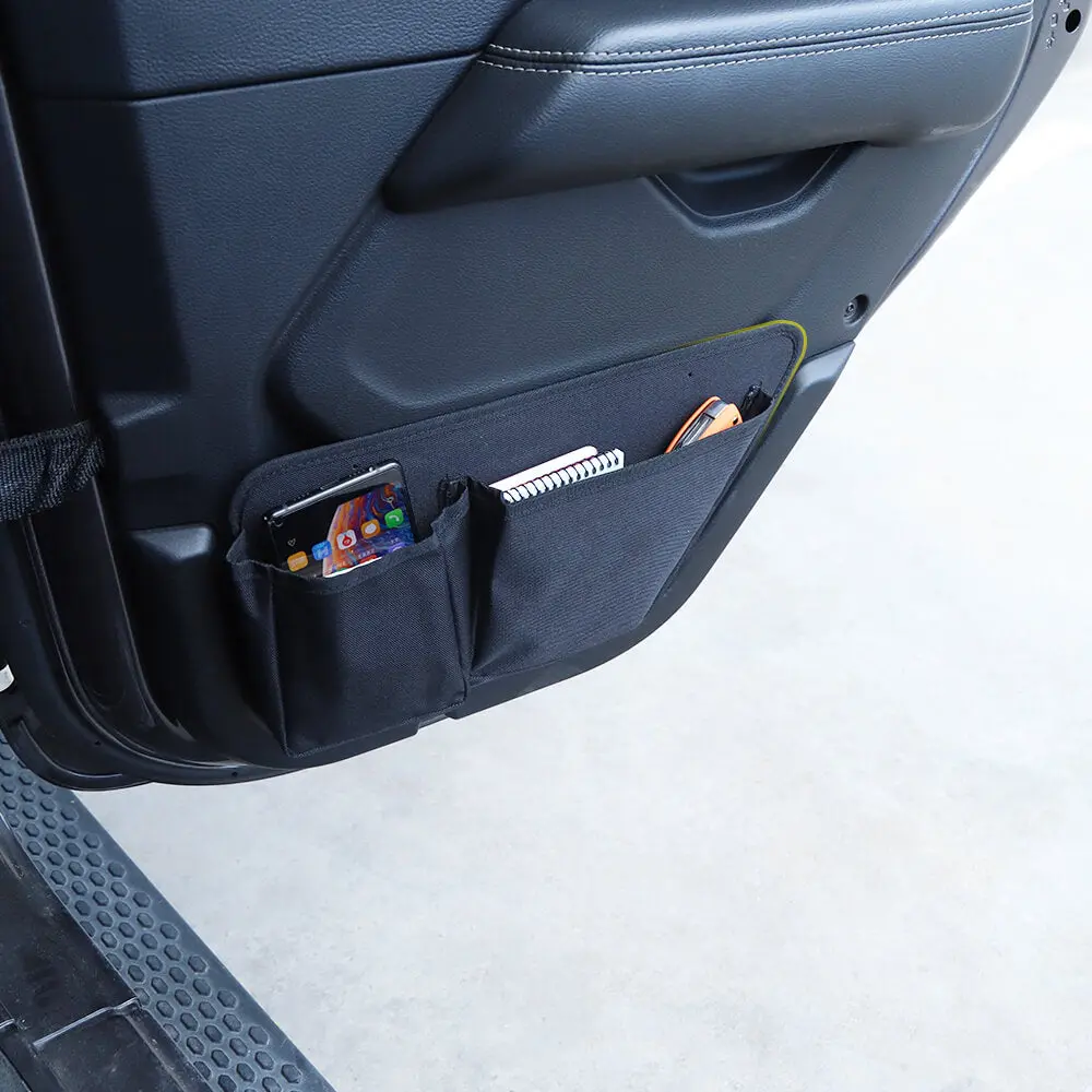 For 2007+ Jeep Wrangler JK JL JT Front Door Net Replacement Storage Bag Door Map Pockets Organizer - Image 2