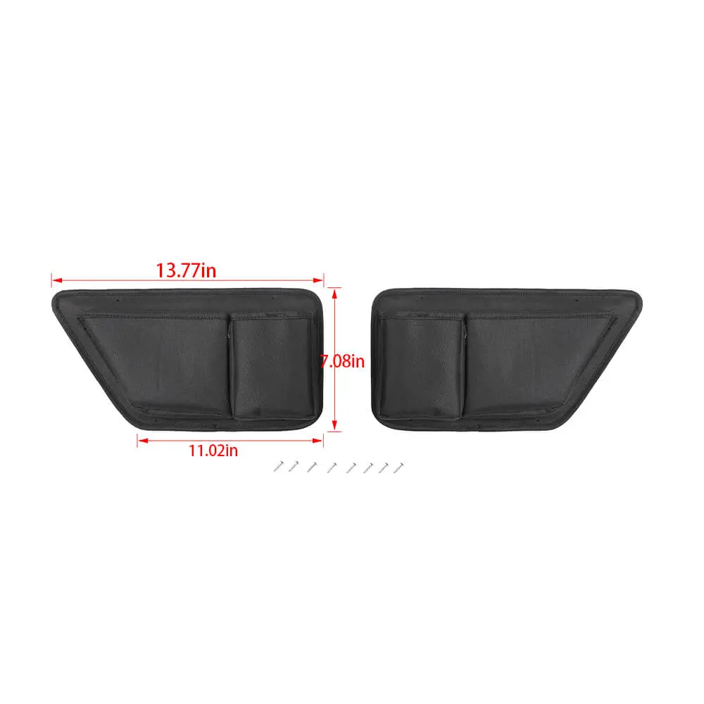 For 2007+ Jeep Wrangler JK JL JT Front Door Net Replacement Storage Bag Door Map Pockets Organizer - Image 6