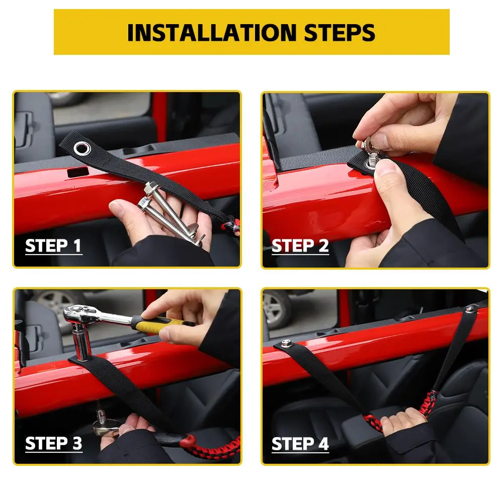 For 2024+ Wrangler JL/Gladiator JT Front Door Top Handles Roll Bar - Image 6