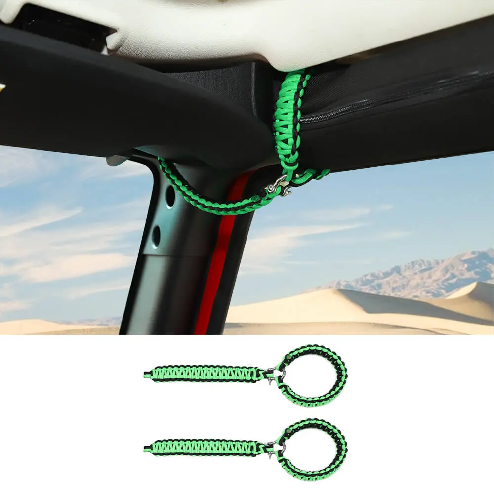 For Jeep Wrangler JK JL & Gladiator JT Front Door Top Roll Bar Paracord Grab Handles Grip Handle - Image 10