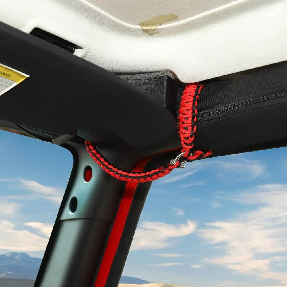 For Jeep Wrangler JK JL & Gladiator JT Front Door Top Roll Bar Paracord Grab Handles Grip Handle - Image 3