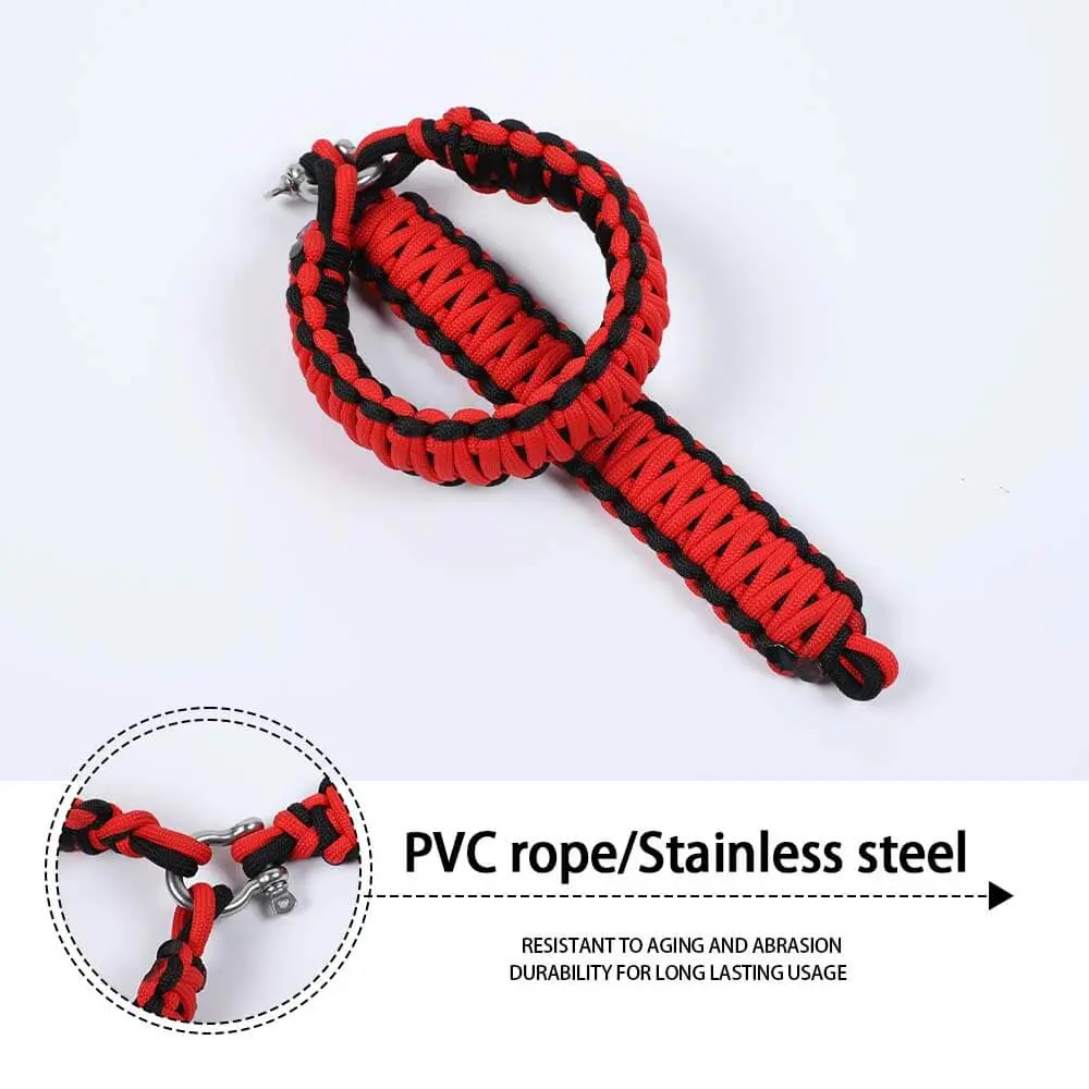For Jeep Wrangler JK JL & Gladiator JT Front Door Top Roll Bar Paracord Grab Handles Grip Handle - Image 5